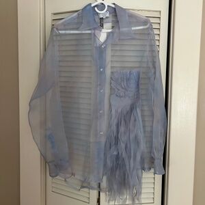 Collina Strada New York PERIWINKLE PLAID VERONIKA L/S BUTTON UP